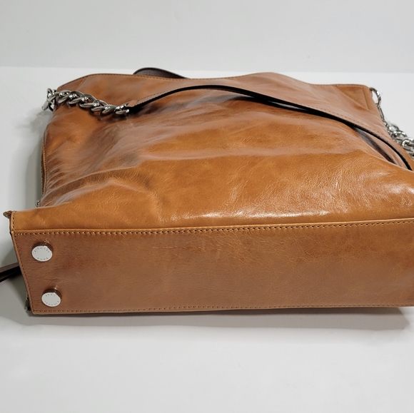 Michael Kors Devon Genuine Leather Large Tote Bag in Rich Caramel Magnetic Snap - Picture 10 of 15